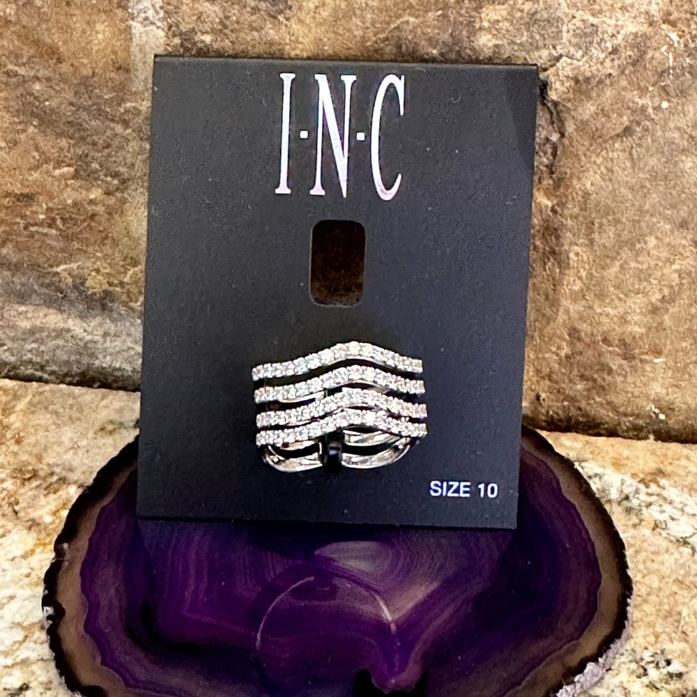 INC Silver Stackable CZ Rings - Picture 2 of 10